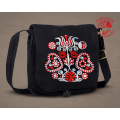 Szervető-buzsáki hearts small bag - black