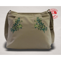 Szervető-jazygia multi pocket shoulder bag - beige & green