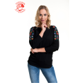 Szervető-kalocsai batwing sleeve blouse - black