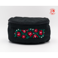 Szervető-tulip embroidery waist bag - black