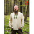 Szervető-endless braid archer shirt with antler buttons - beige-green