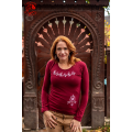 Szervető-jazygia tulip O-neck long sleeve T-shirt - claret