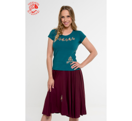 Szervető-jazygia tulip O-neck T-shirt - green