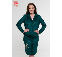 Ilona blazer with Szervető-noble embroidery  - green