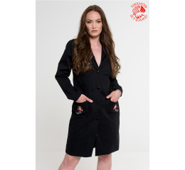 Zsófia dress with Szervető-noble embroidery - black