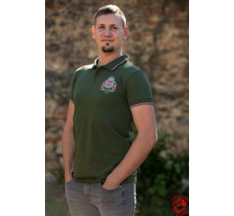 Szervető-coat of arms of Hungary pique polo shirt - green